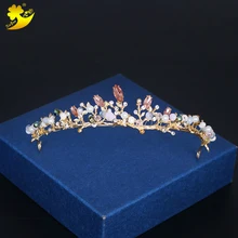 Xinyun ручной работы барокко Винтаж Корона сладкий и прекрасный свадебные аксессуары для волос жемчужина; стразы; хрусталь корона головной убор