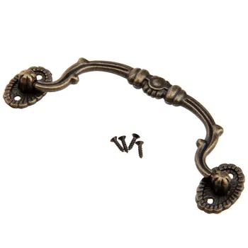 100mm Antique Brass Cabinet Knobs and Handles Retro Furniture Knobs Kitchen Drawer Cupboard Pull Handles Furniture Fittings