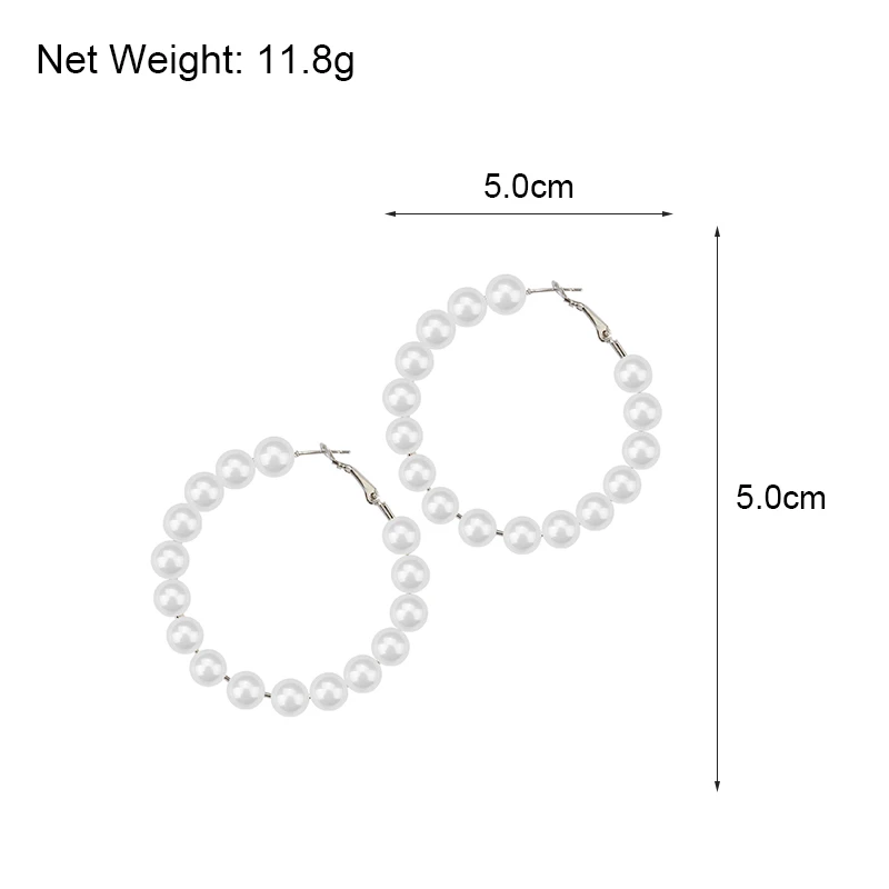 AENSOA, шикарный жемчуг, имитация жемчуга, большие серьги кольца для женщин, круглые серьги-кольца с жемчугом, специальные свадебные ювелирные изделия, подарок