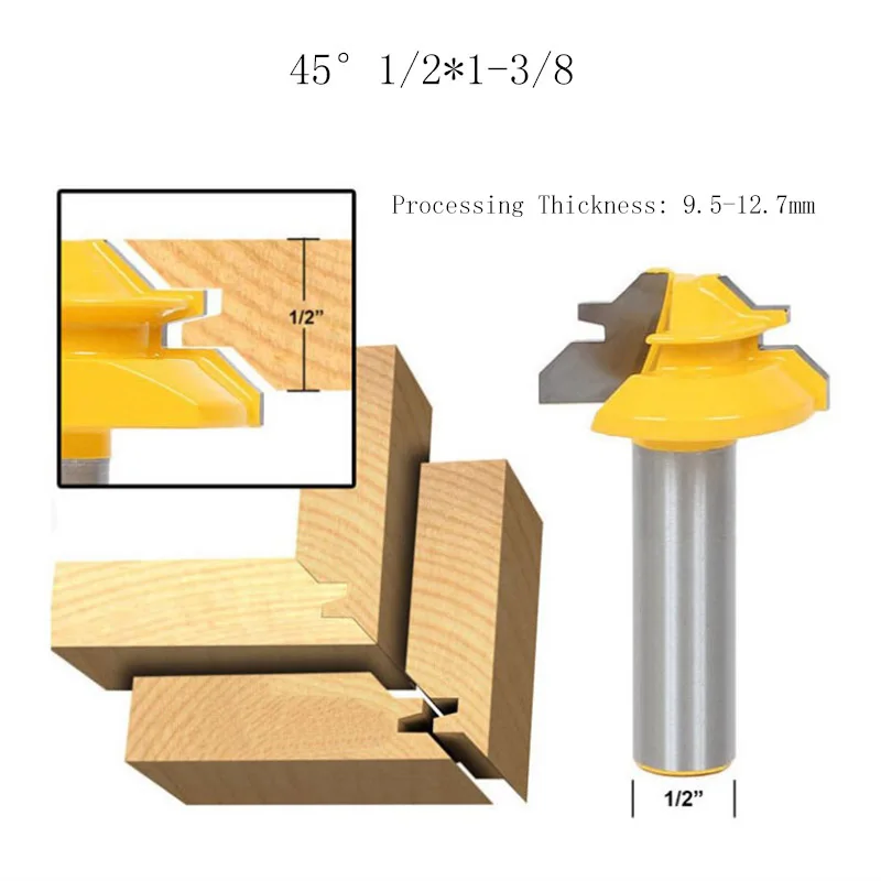 9 размеров 45 градусов шипованные шарниры фреза Торцовочная фреза 1 шт. профессиональная обрезка фрезерный нож резец деревообрабатывающий инструмент - Длина режущей кромки: A