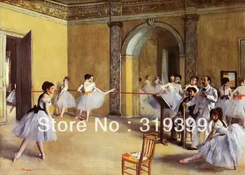 

100% handmade Oil Painting Reproduction on Linen Canvas,Dance Class at the Opera by edgar degas,Free DHL Shipping,Museum quality