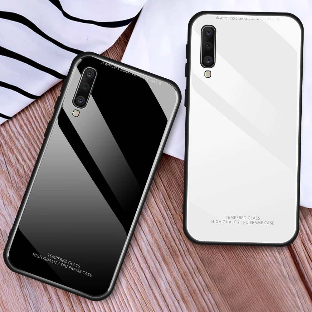 

Shockproof Tempered Glass Case For Samsung A50 A30 A10 A40 A60 A70 2019 S10 S9 S8 Plus S10e A7 A9 2018 Back Hard PC Phone Cover