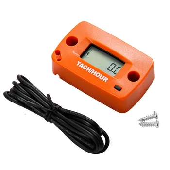 

Resettable Tach Digital Motorcycle Tachometer Hour Meter 60000 RPM 2/4 Stroke for gas engine RL-HM018R Orange