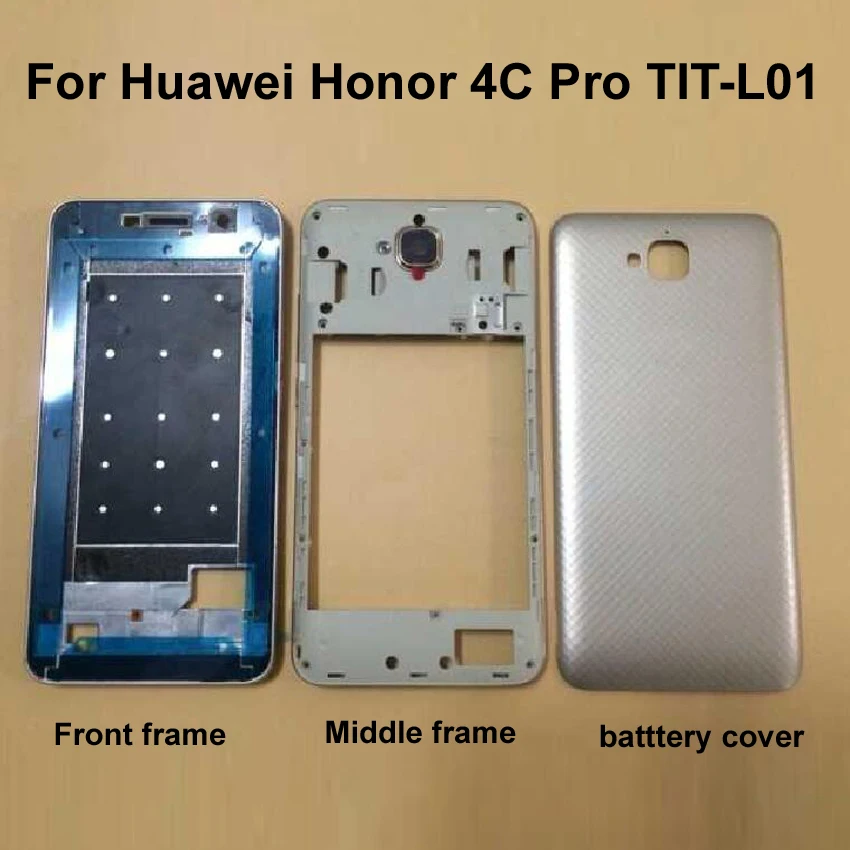 LTPro лицевая пластина для ЖК-дисплея рамка Передняя средняя рамка Корпус Батарейная дверь задняя крышка корпус чехол для huawei honor 4c pro 4cpro TIT-L01