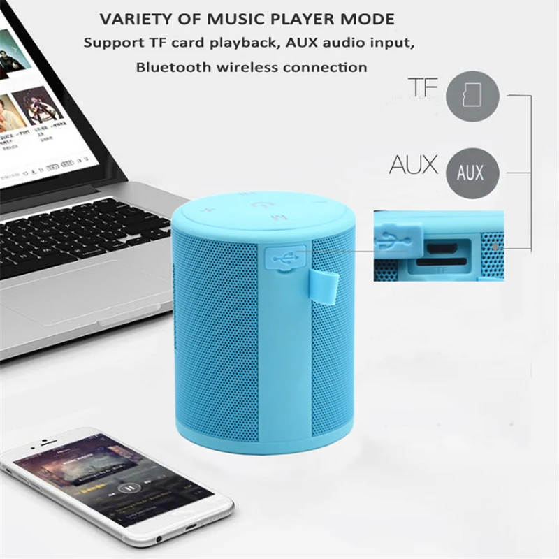M & J T2 Mini 5 Вт наружная Водонепроницаемая Bluetooth колонка с супер басами Портативная