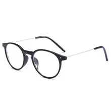 

Black Round Finished Myopia Glasses Women Man Oval Steel Wire Legs Frame Clear Lens Sighted Prescription Glasses -1 ~ -4