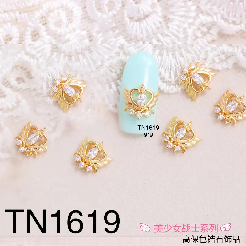 10 шт 3D металлические циркониевые украшения для дизайна ногтей, серия Сейлор Мун, украшения для ногтей высшего уровня, циркониевые стразы, маникюрные алмазные подвески - Цвет: TN1619