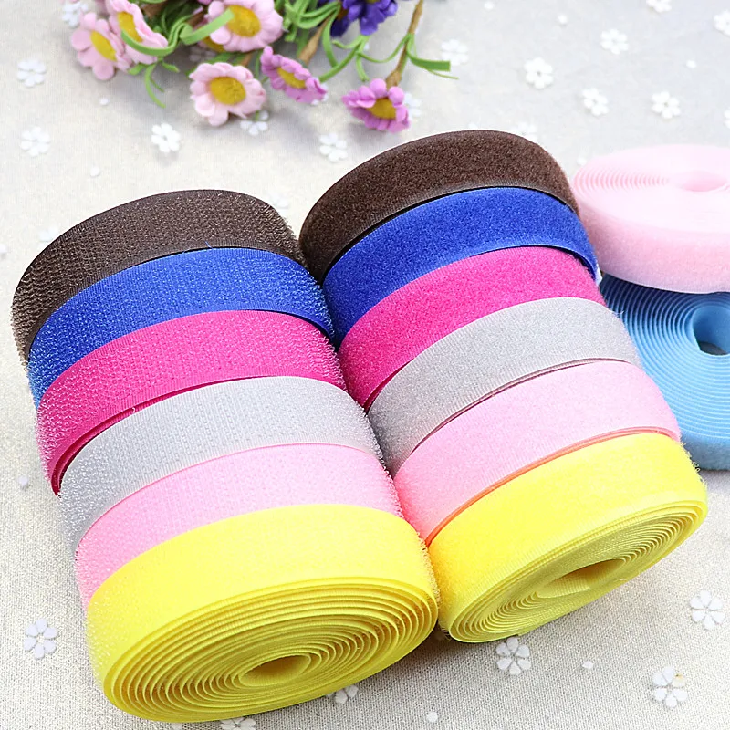 

2cm 25yards Adhesive Fastener Tape No Glue Hook and Loop Magic Nylon Sticker Self-Adhesive Disks Home Use Sewing Accessories