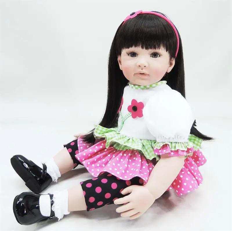 Pursue 24/ 60 cm Vinyl Silicone Reborn Baby Doll Toys Princess Toddler Girl Dolls Kids Birthday Christmas Gift Play House Toy