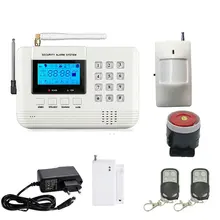 Système d'alarme de sécurité domestique sans fil, écran LCD, 433MHz, SMS, GSM, PSTN, double réseau, capteur de mouvement PIR, détecteur d'ouverture de porte, détecteur de fumée