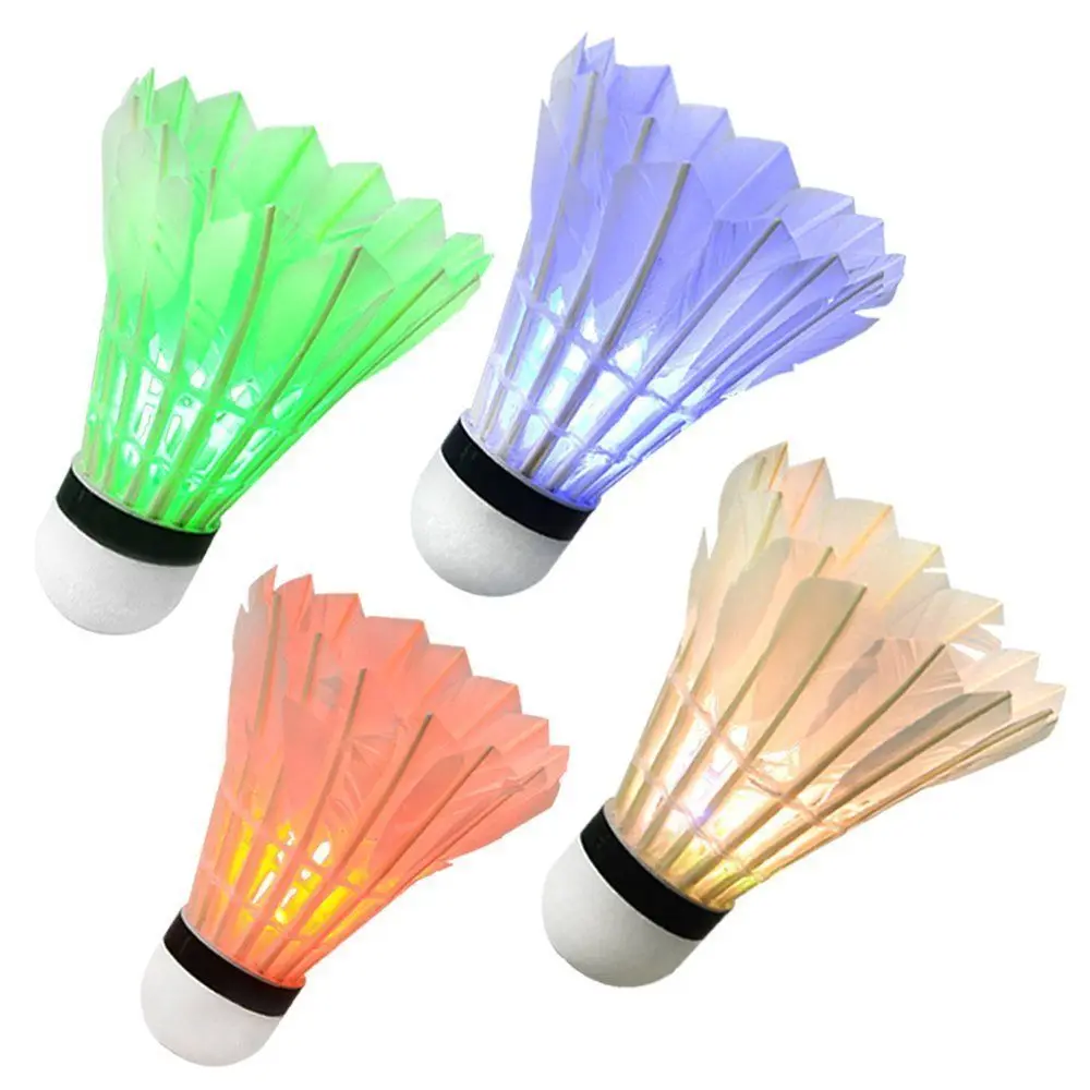 4Pcs Colorful Night Light Glow LED Shuttlecock Badminton Birdies Balls