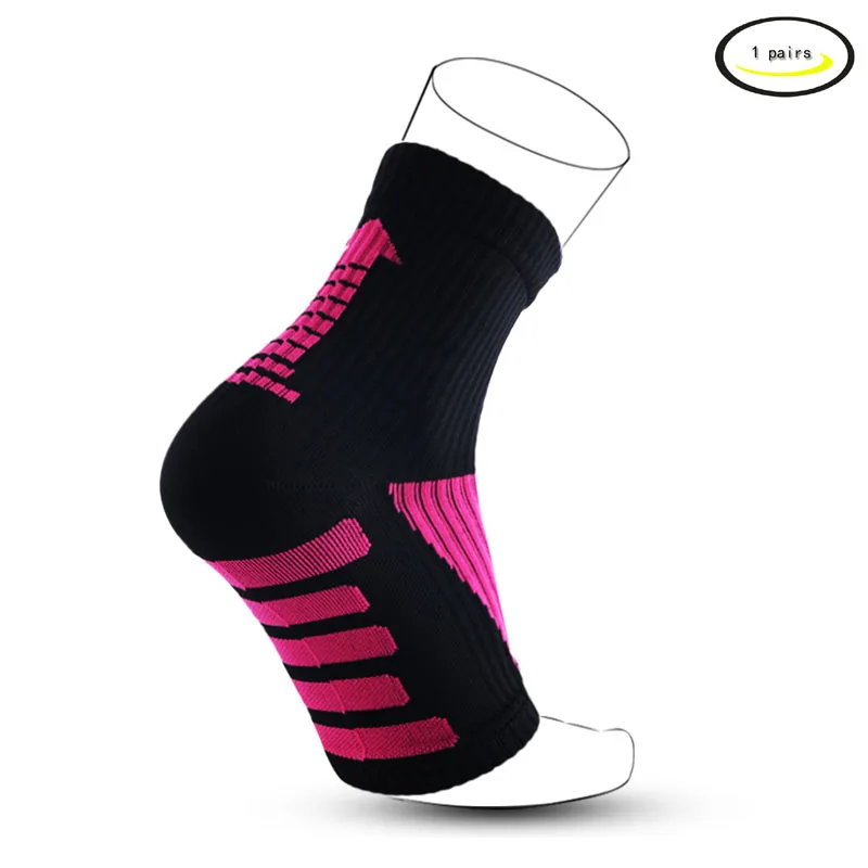 Компрессионные рукава для ног для мужчин и женщин-1 пара лучших подошвенных Фасцит носки для подошвенного фасцита боли, боли в пятке - Цвет: Hot pink