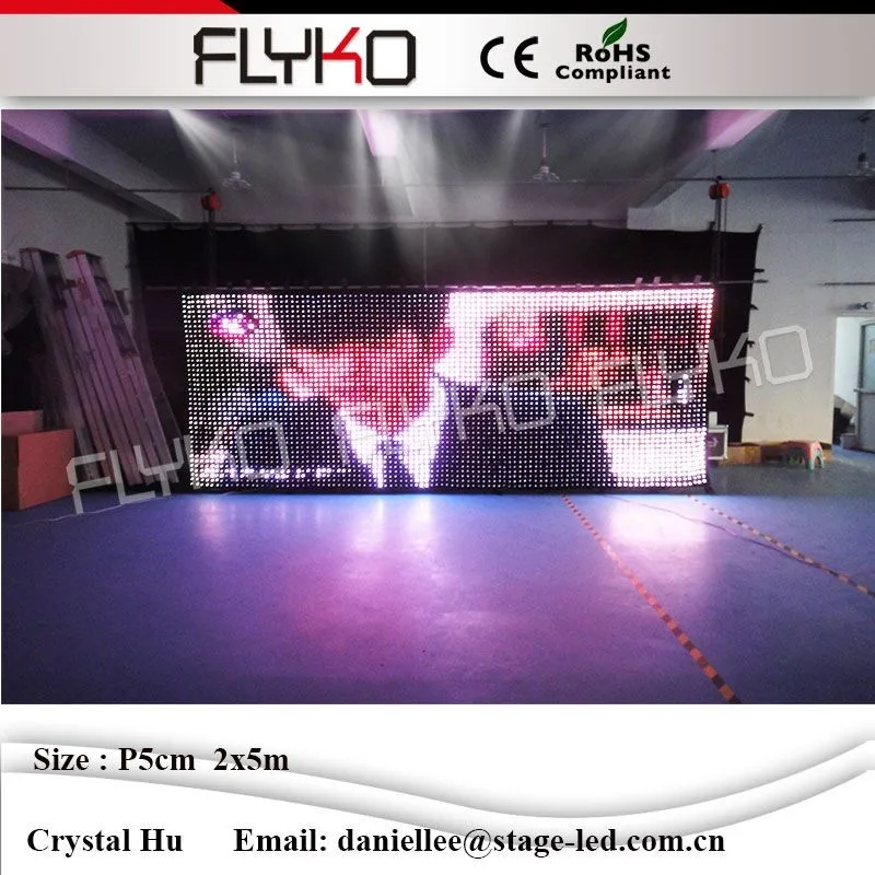 Flyko stage led vision занавес P5cm 2x5m размер может быть настроен светодиодный видео настенный программируемый