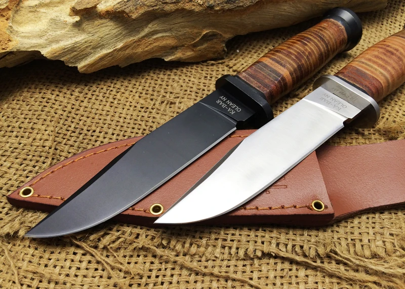 Новейший охотничий KA BAR OLEAN NY USN MK1 фиксированный нож 7CR17Mov Лезвие сталь + кожаная