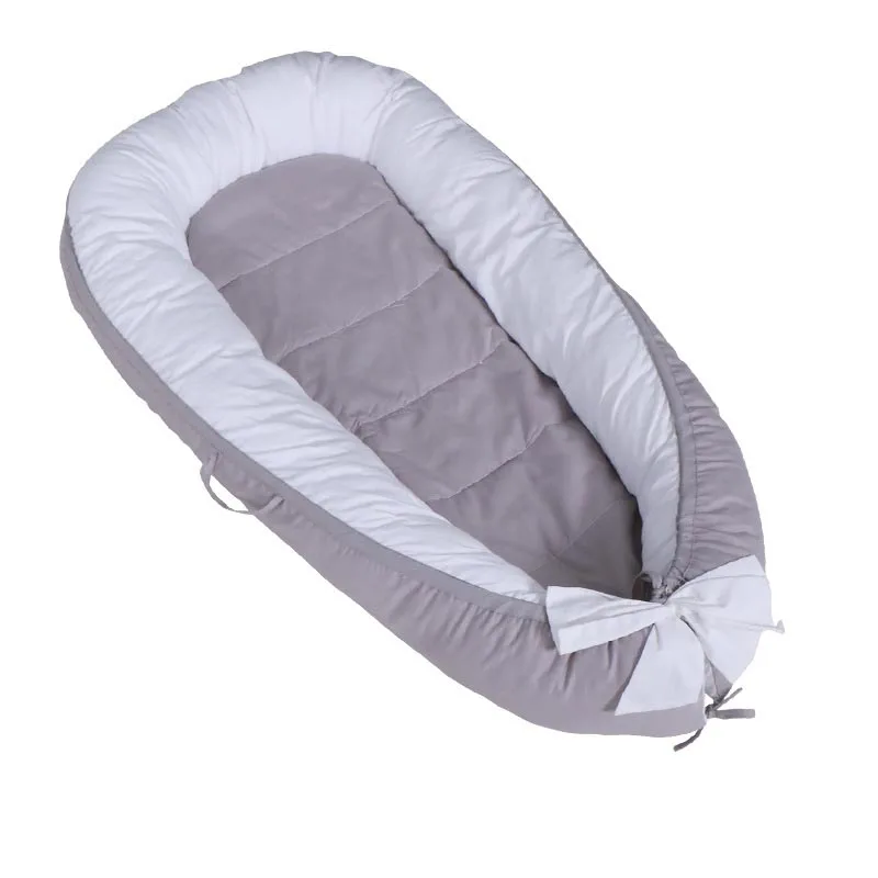 Простая портативная дорожная кровать-гнездо для ребенка, съемная кроватка для новорожденной кроватки, бампер для младенцев, Bebe, хлопковая Люлька-люлька - Цвет: Серый