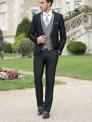 Последние конструкции пальто брюки Slim Fit мужской костюм Формальные смокинг Бизнес Для мужчин s блейзер для свадьбы куртка жениха серый
