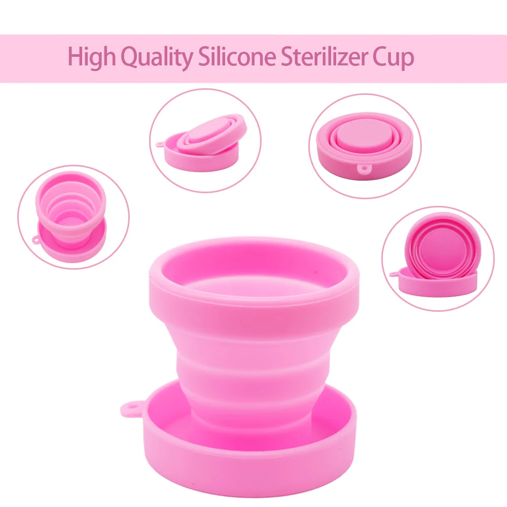 3 шт., Мягкая силиконовая менструальная чашка, стерилизатор, чашка для женщин, чашка для периода, стерилизатор, купе, менструальная Женская