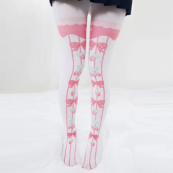 

Dot cute little bow print velvet pantyhose stockings