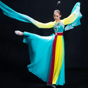 

New style sleeve dance costume female elegant classical dance costumes Hanfu Jinghong Plucking dance wear adult female
