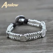 Бренд Anslow, высокое качество, дизайнерский браслет ручной работы, сделай сам, шарм, Bijoux, Круглый квадратный бисер, браслеты для женщин, девушек, женщин, LOW0728LB