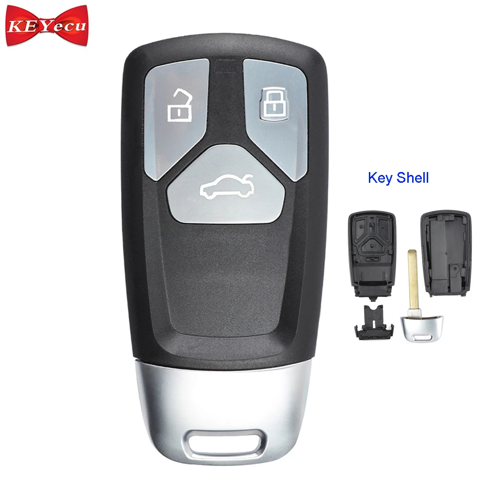 KEYECU for Audi A4 A5 S4 S5 Q7 SQ7 TT 2017 2018 Replacement Smart Remote Control Car Key Shell