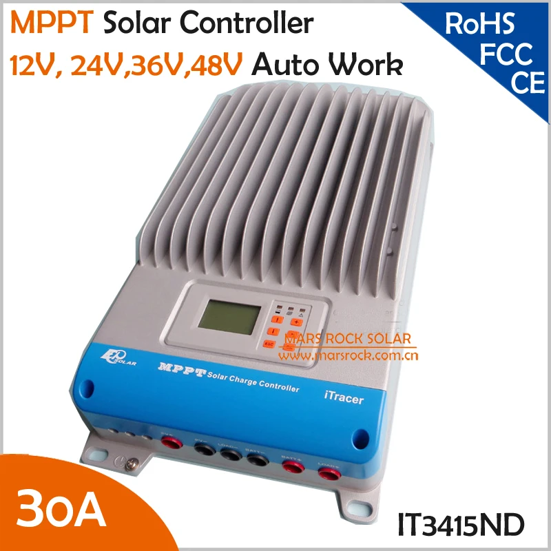 

IT3415ND 30A 12V 24V 36V 48V Auto Work MPPT Solar Charge Controller with externsive communication capabilities