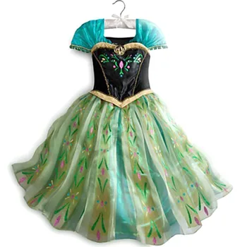

Girls Elsa Anna Dress Princess Cosplay Party Dresses Girls Flower Printed Dress Summer Baby Kids Clothes Children Clothing