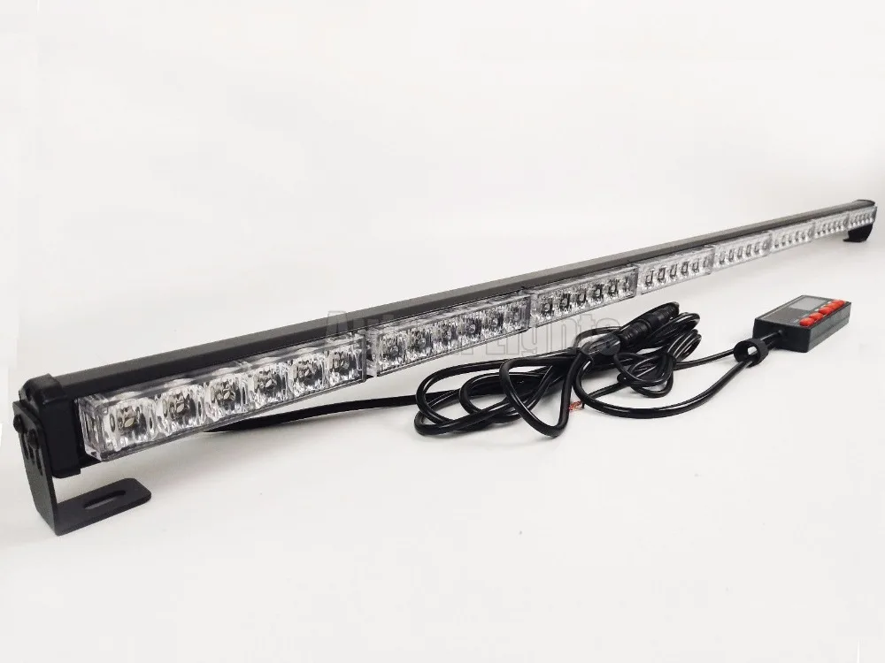 

CYAN SOIL BAY 47" 48 LED White Flash Traffic Visor Emergency Warn Strobe Truck Work Light Bar