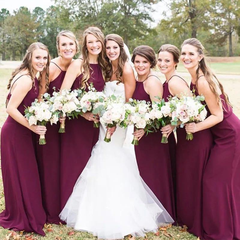 burgundy country bridesmaid dresses