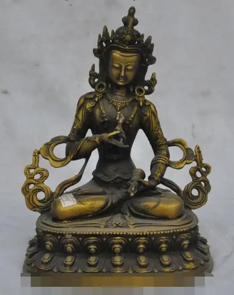 

S02377 8" tibet buddhism bronze Vajrasattva Vajrapani bodhisattva Vajra goddess statue