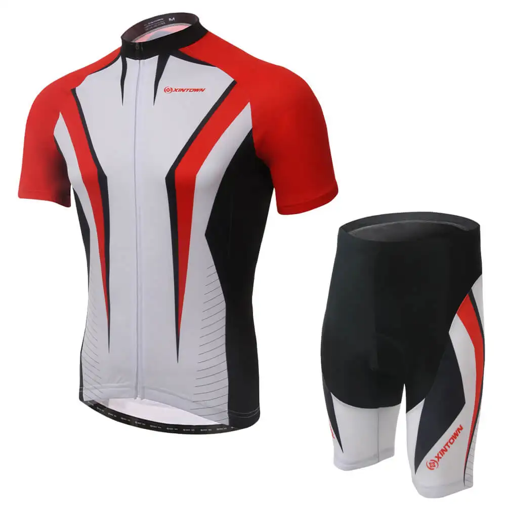 

XINTOWN Cycling Absorb Sweat Jersey Short Set Bike Cycling Breathable Clothing Short Sleeve Men/Women Sportswear Summer Wear