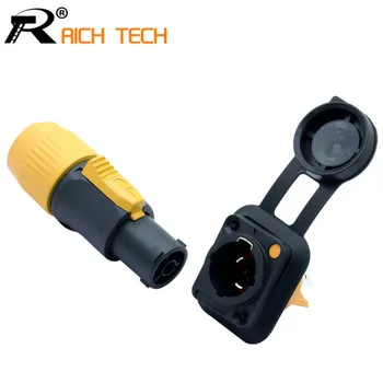 

1set High quality 20A Waterproof Powercon LED Large Screen Power Plug PA66 Flame-retardant Industrial Power connector OUT/IN