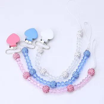 

1 PC Crystal Pacifier Clips Soother Holder Anti Folder Pacifier Clip Necklace Dummy Nipple Holder