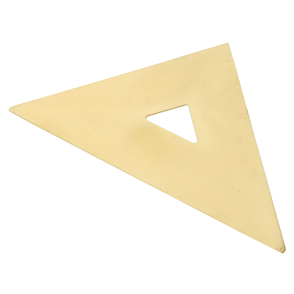 Solid Brass Metal Jewelry Design Math Geometry School Ruler Triangle Protractor Portable Measuring Jewelry Accessories