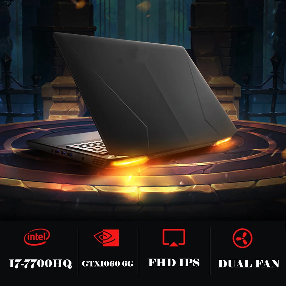15 6 дюймовый игровой ноутбук NVIDIA GTX1060 Intel I7 7700HQ DDR5 6G видеокарта 19020x1080P Клавиатура с