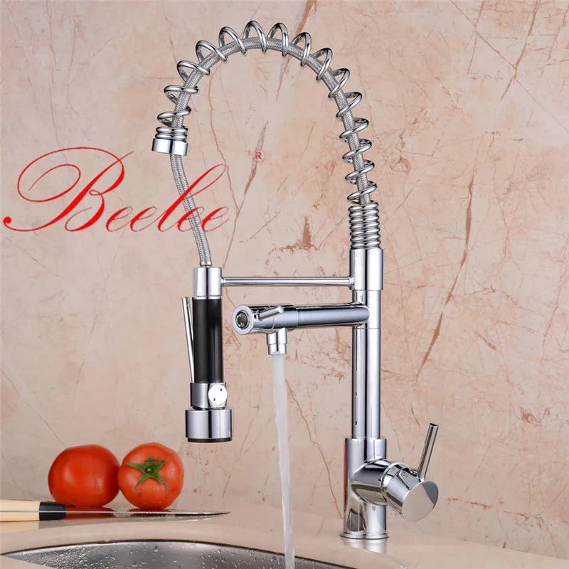 Beelee Kitchen Faucet Universal Modern Black/nickle Water Mixer Tap Hot Selling Solid Brass Dual Spouts 360 Swivel Tap Beelee Kitchen Faucet Universal Modern Black/nickle Water Mixer Tap Hot Selling Solid Brass Dual Spouts 360 Swivel Tap