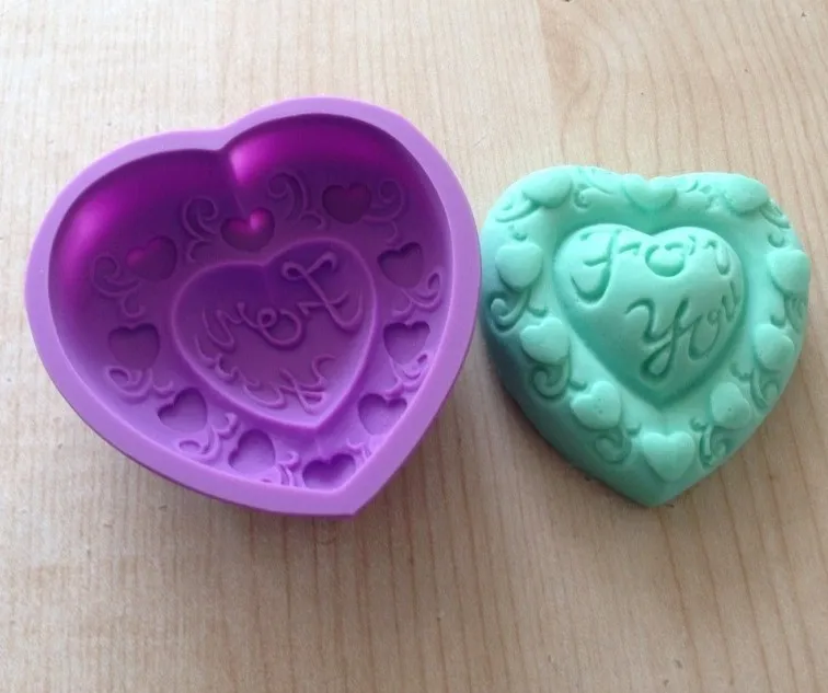 Single heart Shaped Mould Baking Craft Moon Cake Making Silicone Soap Mold