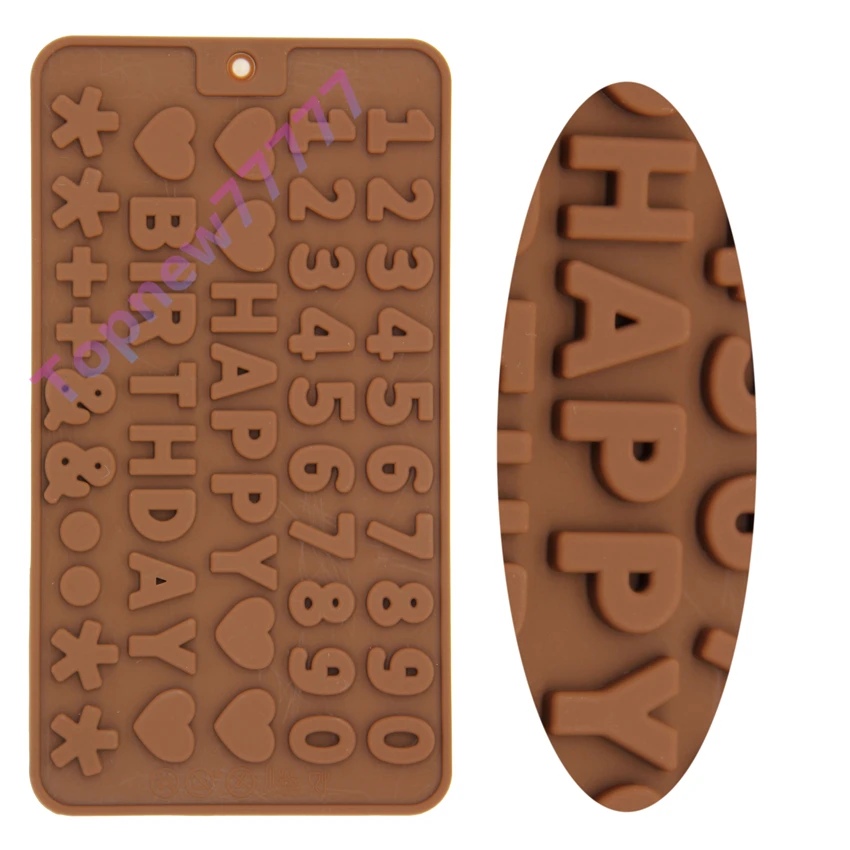 1pcs Silicone letters and numbers Chocolate Molds Jelly Ice Molds Cake