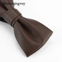 Mantieqingway официальная одежда деловой костюм галстук-бабочка для мужчин из искусственной кожи галстук-бабочка сплошной цвет черный галстук узкие галстуки-бабочки для мужчин свадебные