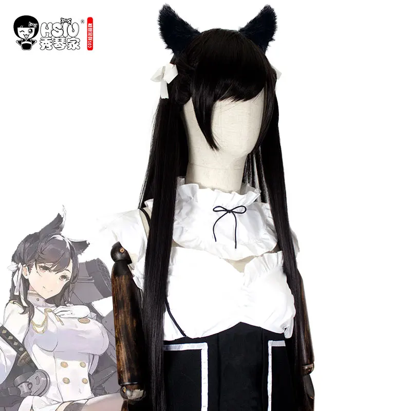 Парики для косплея HSIU Game Черные искусственные волосы Хэллоуина карнавала
