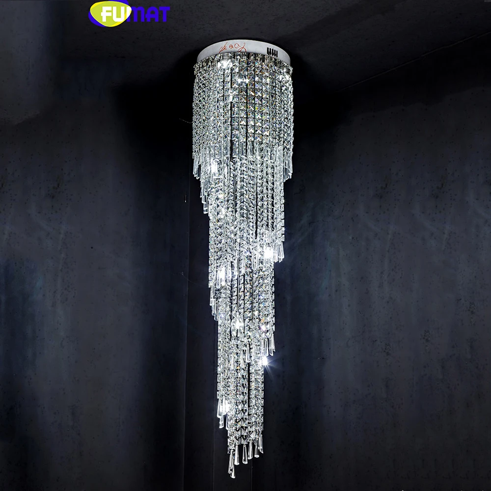 Современный хрустальный светильник FUMAT K9, светодиодный подвесной светильник в виде спирали для гостиной, светодиодный светильник, подвесной светильник