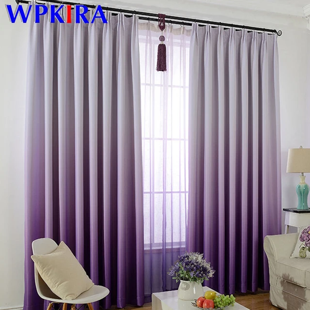 modern gradient blackout curtains for living room violet curtain