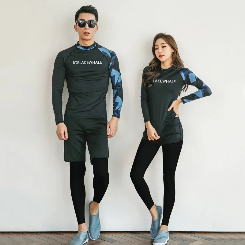 Надежная защита для Для женщин s костюм для серфинга купальный костюм, корейский серфинг женщина для девочек, одежда для купания, купальник, сыпь женский с длинным рукавом Разделение пара в Корейском стиле