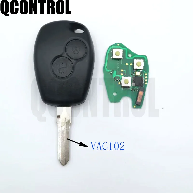 QCONTROL Автомобильный Дистанционный ключ Костюм для Renault Megane модус Клио Kangoo Logan Sandero Duster PCF7946/PCF79474A чип