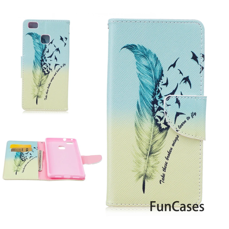 

Wallet Case For fundas Huawei P9 Lite Case For coque P9 Lite Case 5.2 inch + Card Holders Huawei channel ascend venta Huawai