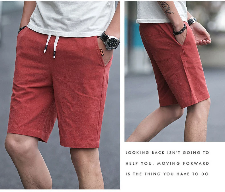 Льняные хлопковые шорты для мужчин летняя повседневная одежда мужские s Spodenki eskie спортивная одежда короткие брюки Бермуды Masculino уличная