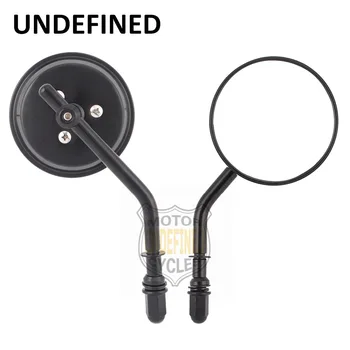 

8mm Black Motorcycle Mirror Short Stem 3"Round Rearview Mirror For Harley Dyna Bobber Chopper Old School 1982-2018 Up UNDEFINED