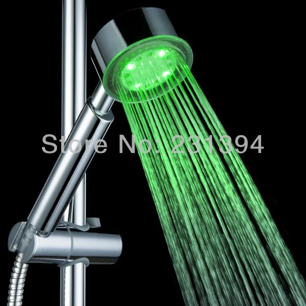 CY8008-A17 дождливой светодиодный ручной душевые распылители ABS водосберегающий многоцветное Изменение душ водопроводный напорный кран миксер светодиодный - Цвет: Single Green Color
