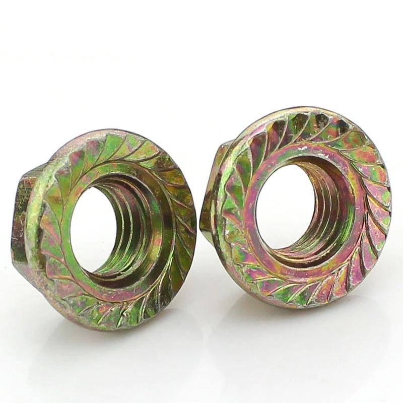 

M3 M4 M5 M6 M8 M10 M12 Color Zinc Hexagonal Flange Nut / Flower Nut / Anti-skid Anti-loose
