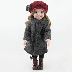 45 см Полный винил reborn обувь для девочек куклы реалистичные reborn силиконовые зимние классические костюмированные куклы очаровательны